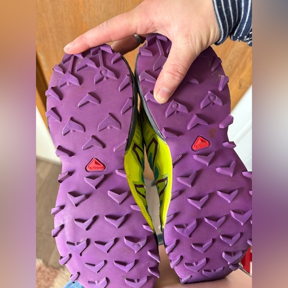 Salmon Speedcross 3 Black Sneakers with Yellow Accents - Picture 4 of 7